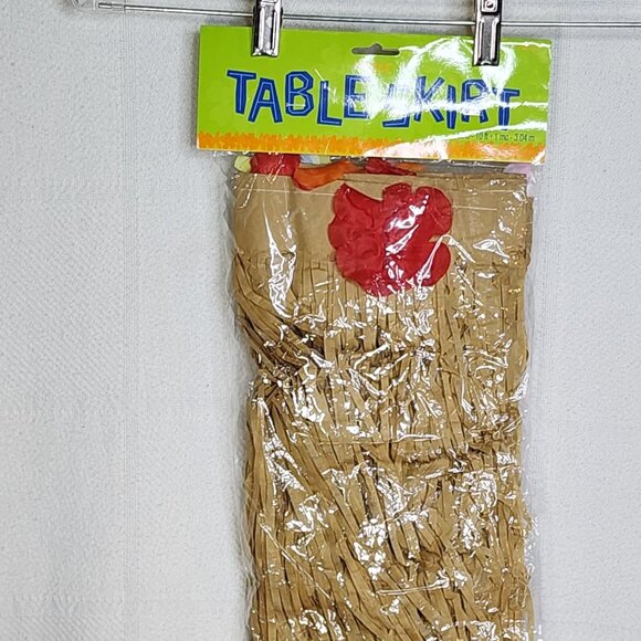 Amscan Party City Luau 10ft One Piece Tissue Hawaiian Multi Flower Table Skirt - Picture 2 of 16